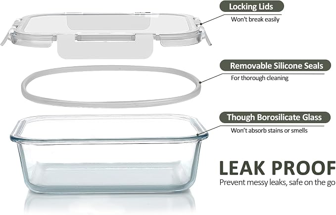 30 Pieces Glass Food Storage Containers - Image 3