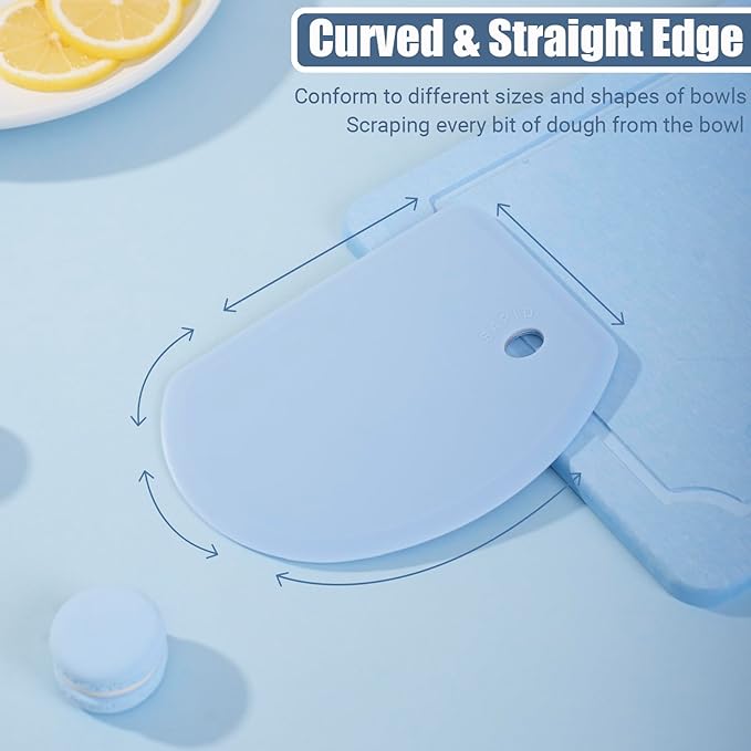 Silicone Dough Scraper with Stainless Steel Sheet, Curved Edge Flexible Bowl - Image 4