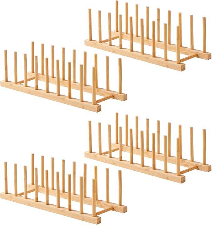 4 PCS Bamboo Dish Dying Rack by Worthyeah