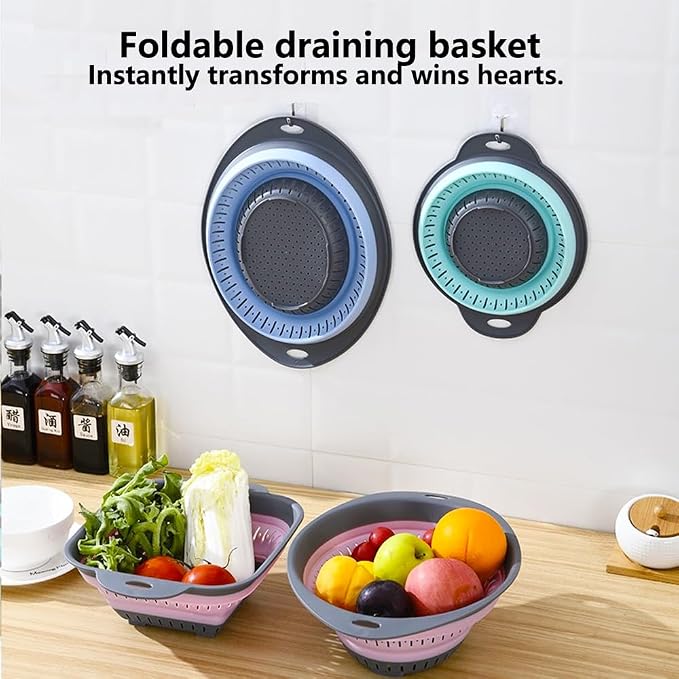 Collapsible Colander and Strainer, Silicone Strainer Colanders & Food Strainers - Image 3