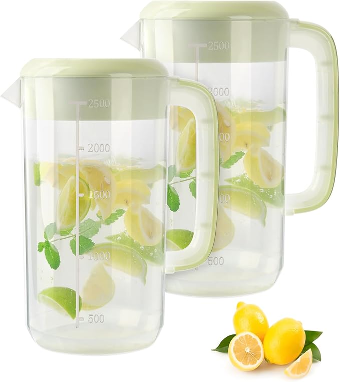 0.6 Gallon 2.5 Litre Clear Plastic Pitcher by BPFY