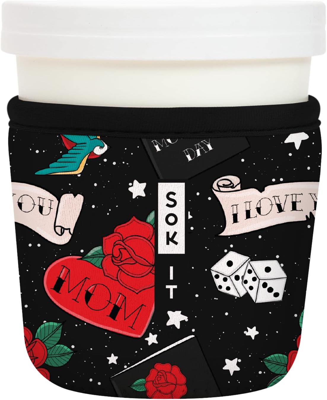 Sok It IceCreamSok Insulated Neoprene Cover (Heart & Soul, Tapered Ice Cream Pints)