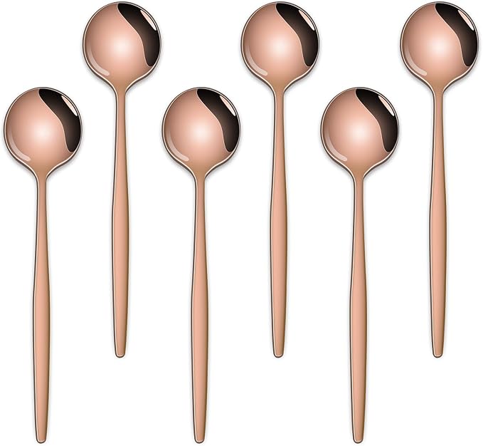 5.1Inch Stainless Steel Coffee & Tea Spoons Set, Rose Gold Teaspoon, Small by DEHOVKitchen