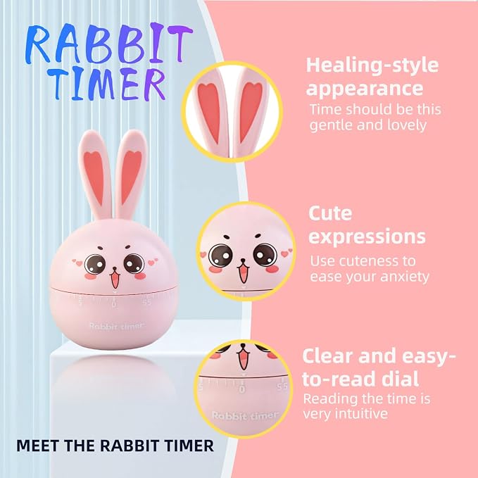 Cartoon Mechanical Kitchen Timer, 60 Minutes Countdown Timer, Mechanical Visual - Image 4