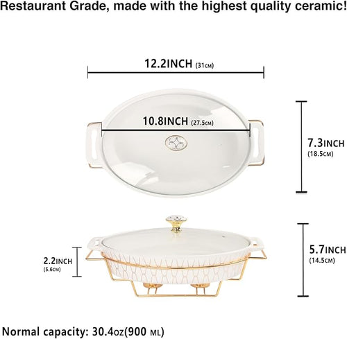 10" x 7" Ceramic Oval Casserole Dish - Image 2