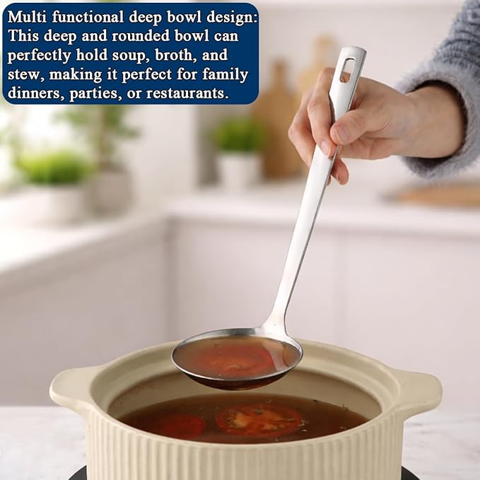 Berglander Kitchen Ladle Spoon and Spaghetti Spoon Set 2 pieces, Pasta Spoon - Image 5