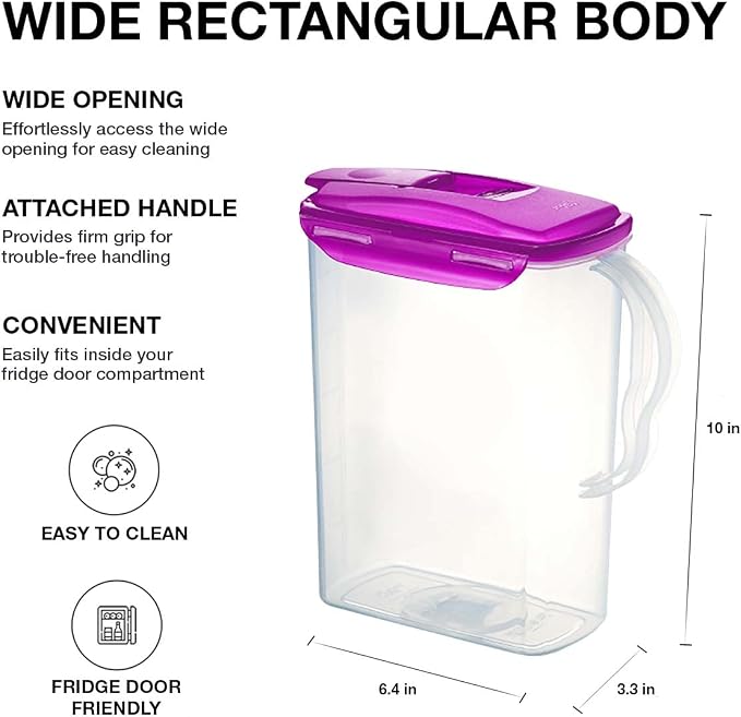 LocknLock Aqua Fridge Door Water Jug | Clear Pitcher | BPA Free Plastic Pitcher - Image 3