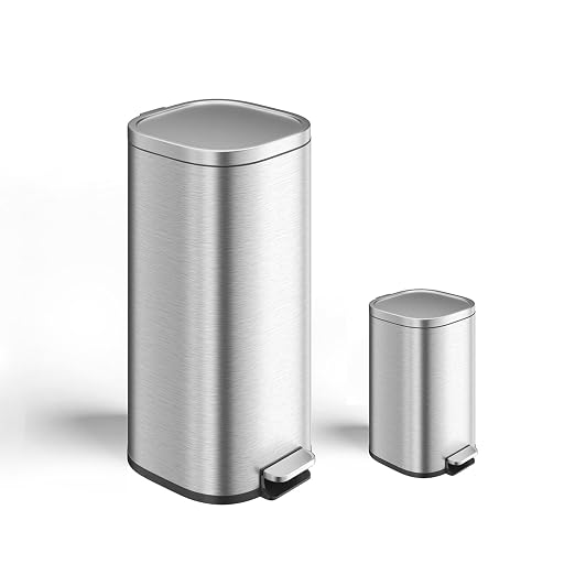 Garvee 30L & 6L Stainless Steel Step Trash Can Set of 2, 8+1.6 Gallon by Garvee
