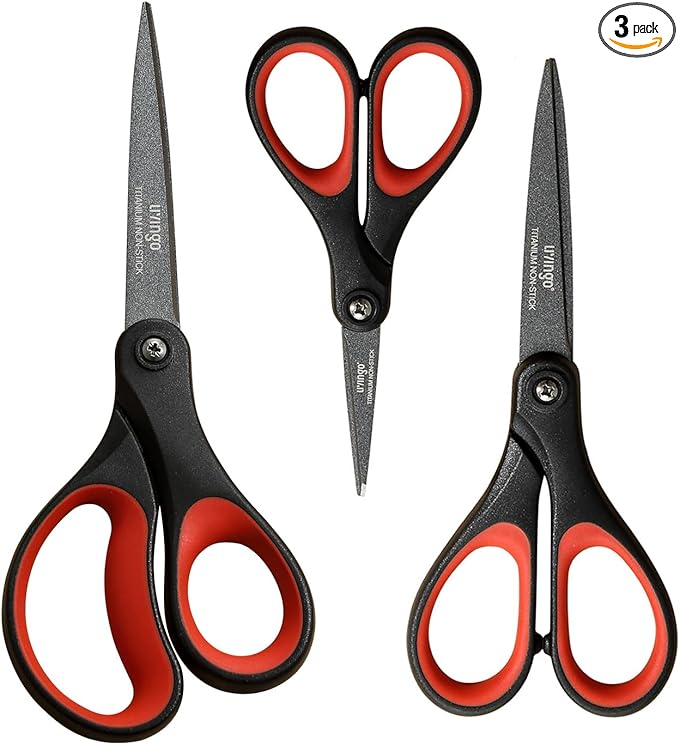 LIVINGO 3 Pack Titanium Scissors All Purpose by LIVINGO