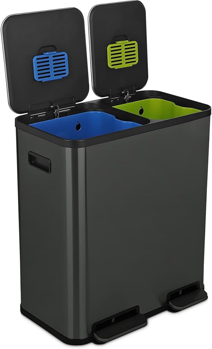 SIMPLI-Magic 18.5 Gallon Dual Compartment Kitchen Trash Can by Simpli-Magic