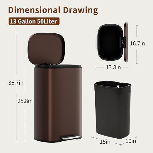 PayLessHere Stainless Steel Trash Can - Image 7