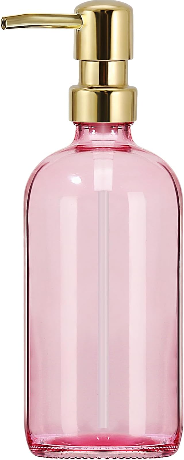 GMISUN Pink Soap Dispenser Bathroom, 1 Pack Glass Dish Soap Dispensers by GMISUN