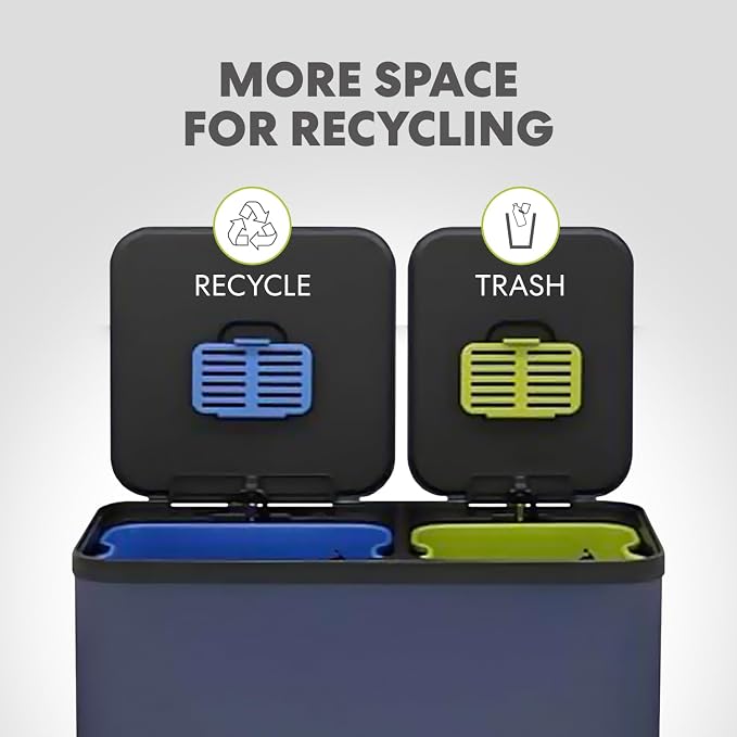 Simpli-Magic 70 Liter / 18.5 Gallon Rectangular Hands-Free Dual Compartment - Image 5