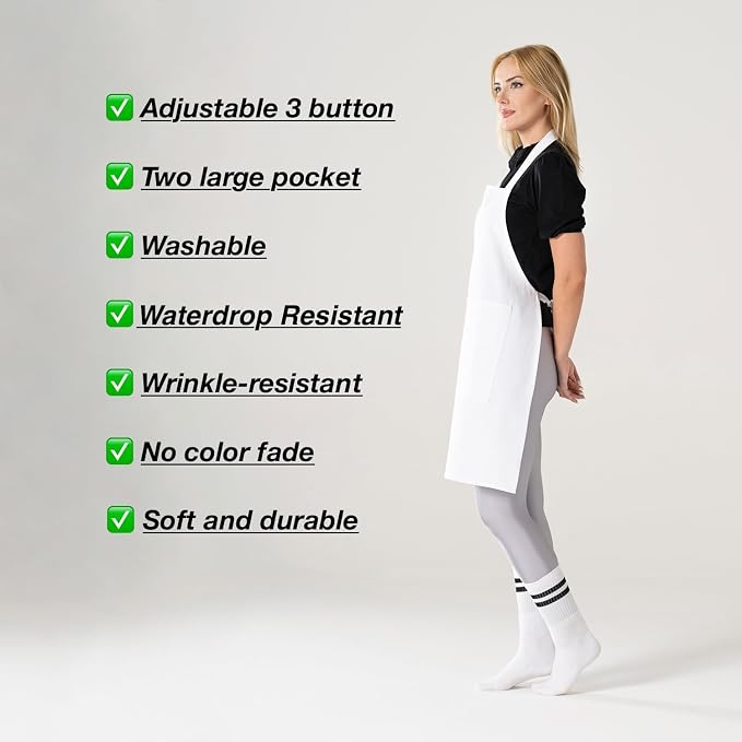 TOSHE Kitchen Apron Waterdrop Resistant Cotton Apron - Image 7
