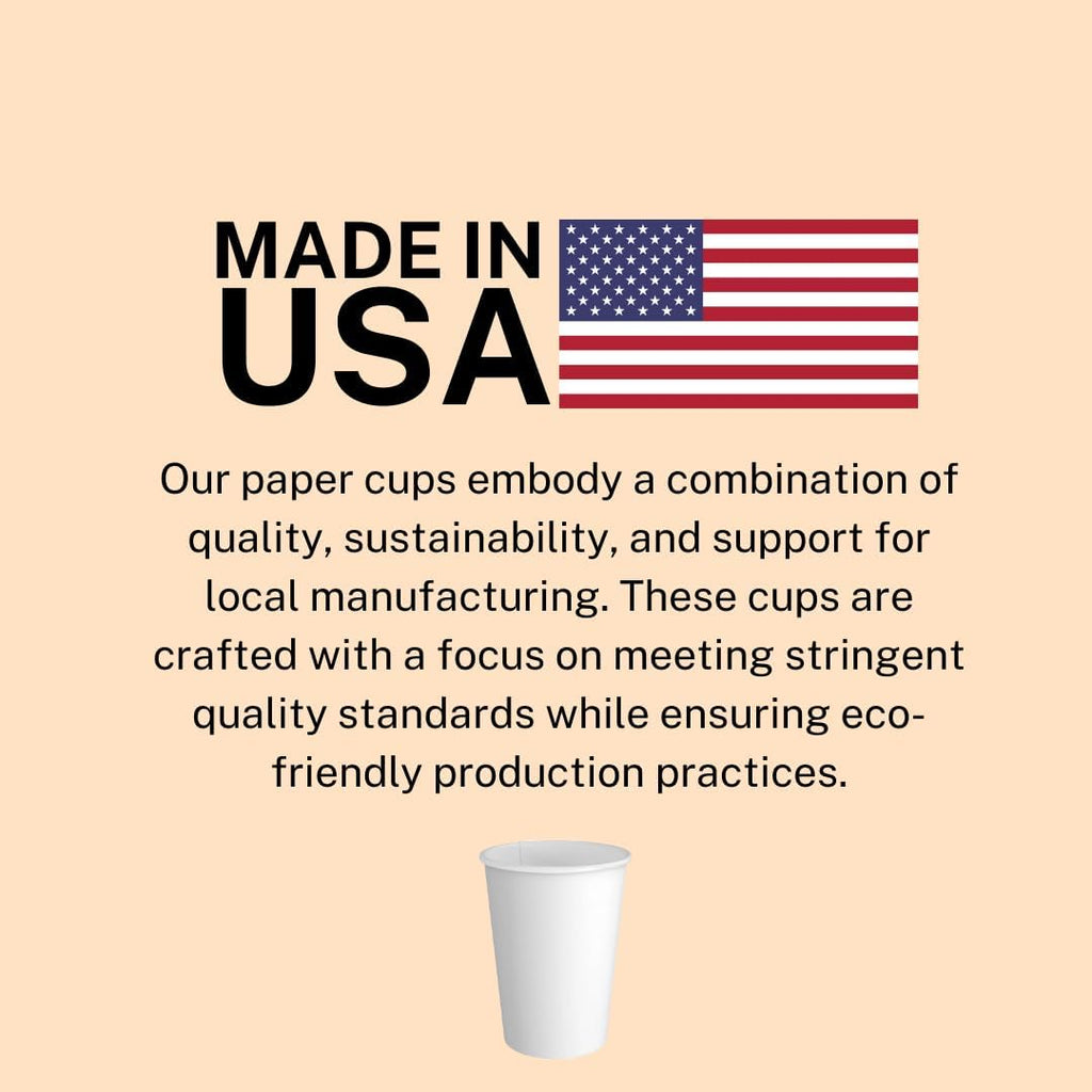 Siptown 20 oz 200 Pack Disposable Paper Cups for Hot Drinks, Coffee, & Tea | Made in USA (20 oz - 200 count)