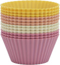 Silicone Baking Muffin Cups 12 Pack, Reusable Cupcake Liners Cake Molds, BPA Free, Dishwasher Safe (Orange Series, Standard)