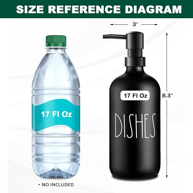 VIMERPA Hand and Dish Soap Dispenser Set, Matte Black Hands Dishes Soap - Image 2