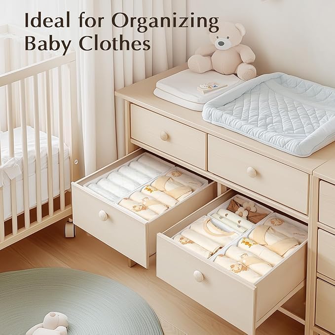 DIMJ Drawer Organizers Clothes, Fabric Closet Organizers and Storage, Shallow - Image 5