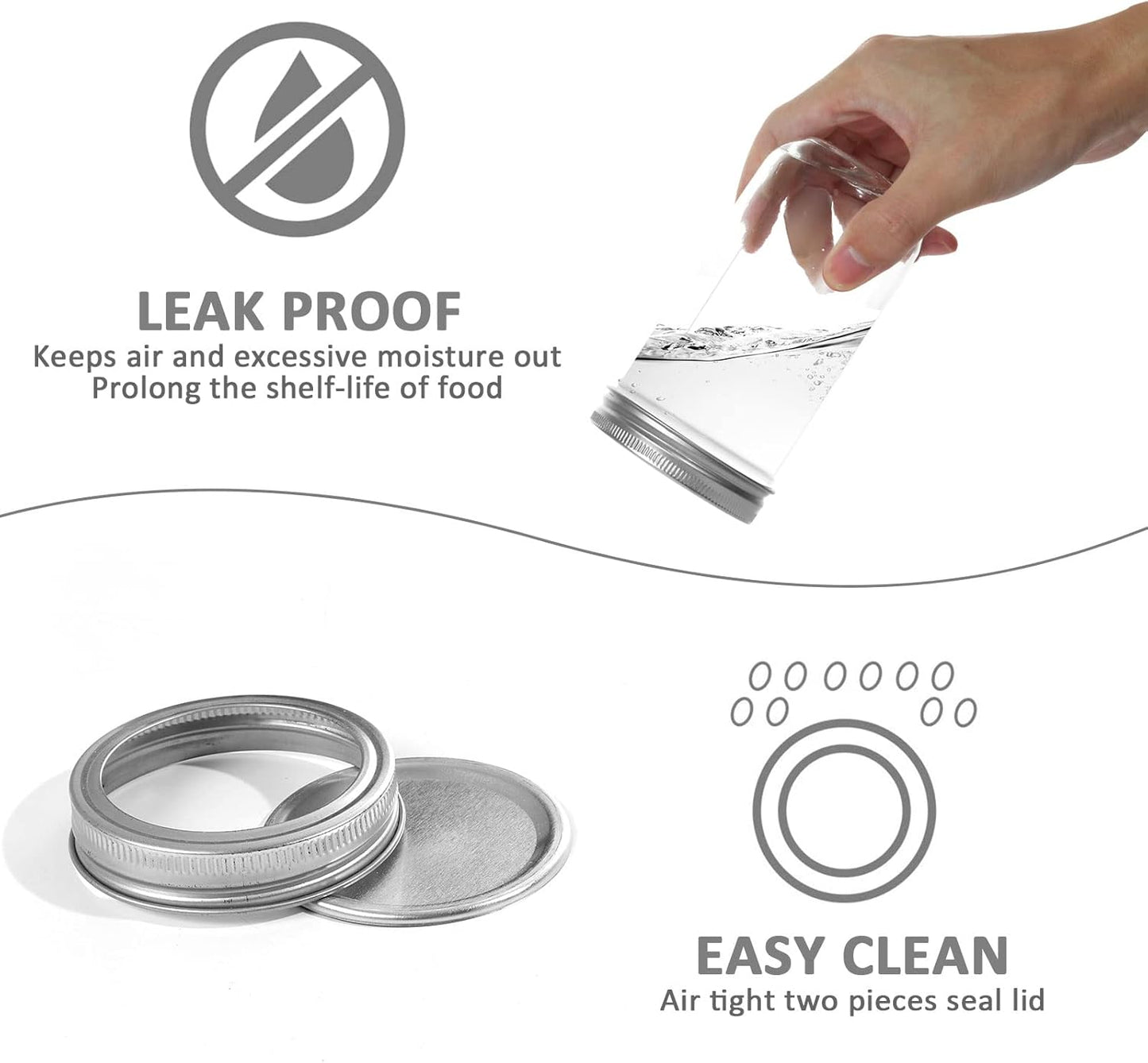 VERONES Mason Jars 8 OZ, 8 OZ Canning Jars Jelly Jars With Regular Lids, Ideal for Jam, Honey, Wedding Favors, Shower Favors