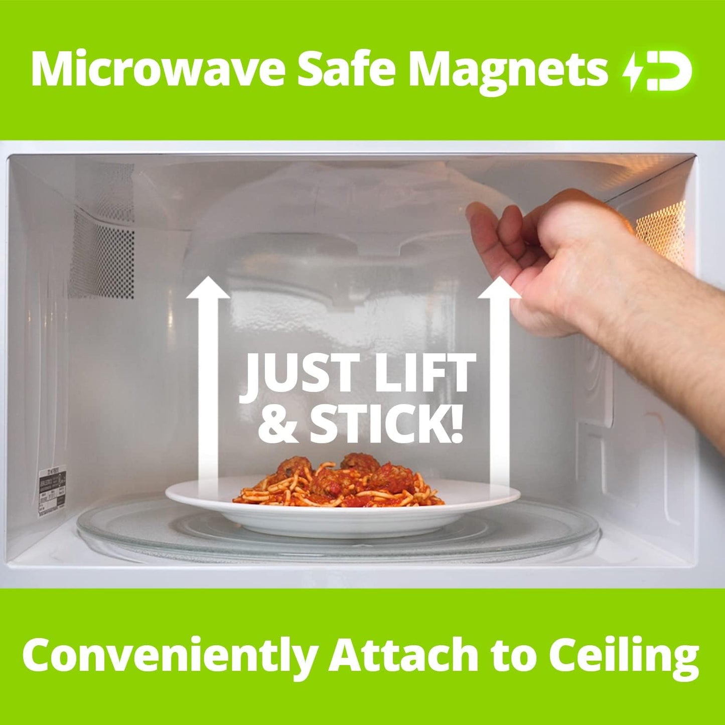 Magnetic Splatter Cover, 12-Inch Clear BPA-Free Food Lid, Vented Plate Guard with Steam Vents, Anti-Splash Microwave Lid, Dishwasher Safe, Space-Saving Magnetic Storage - Ivory