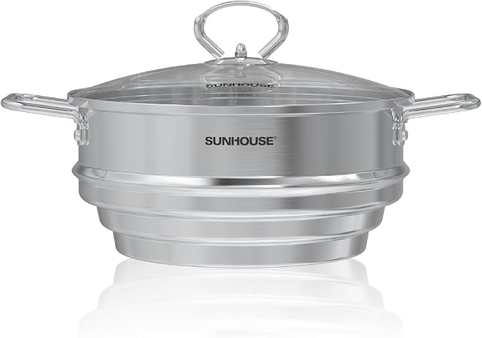 SUNHOUSE 5 Quart Stainless Steel Steamer Insert – Multi-Purpose Soup & Food by SUNHOUSE