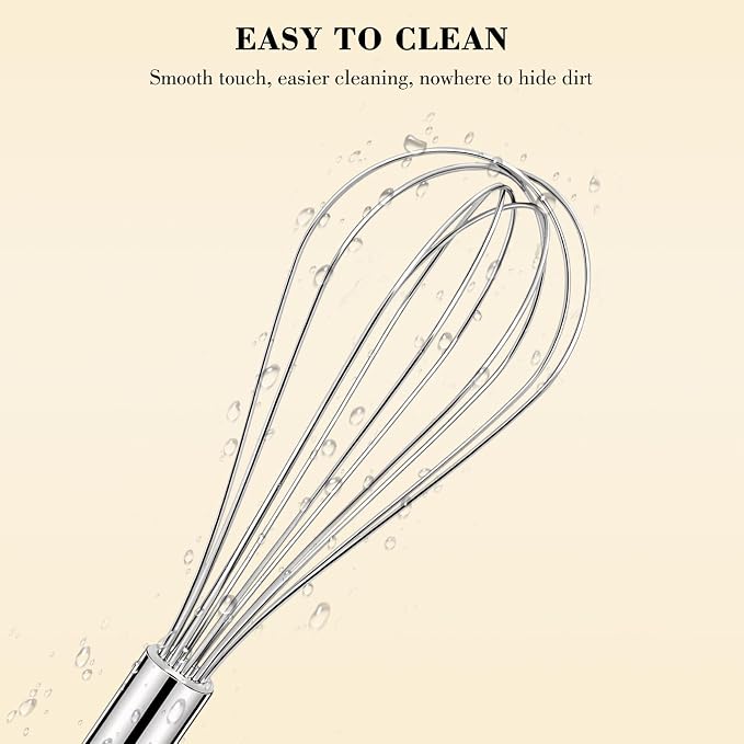 NileHome Stainless Steel Whisk Set 8" 10" 12" Kitchen Whisk Balloon Whisk - Image 5