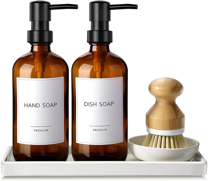 GMISUN Dish Soap Dispenser, 16 Oz Kitchen Soap Dispenser Set by GMISUN