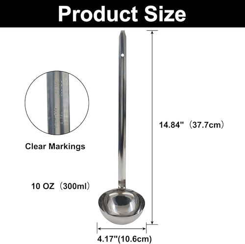 10 Oz Stainless Steel Ladle, Portioning and Serving Soup and Stew in - Image 2
