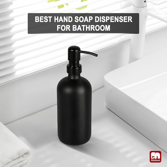 GMISUN Black Soap Dispenser, 1 Pack Matte Black Bathroom Hand Soap Dispensers - Image 5