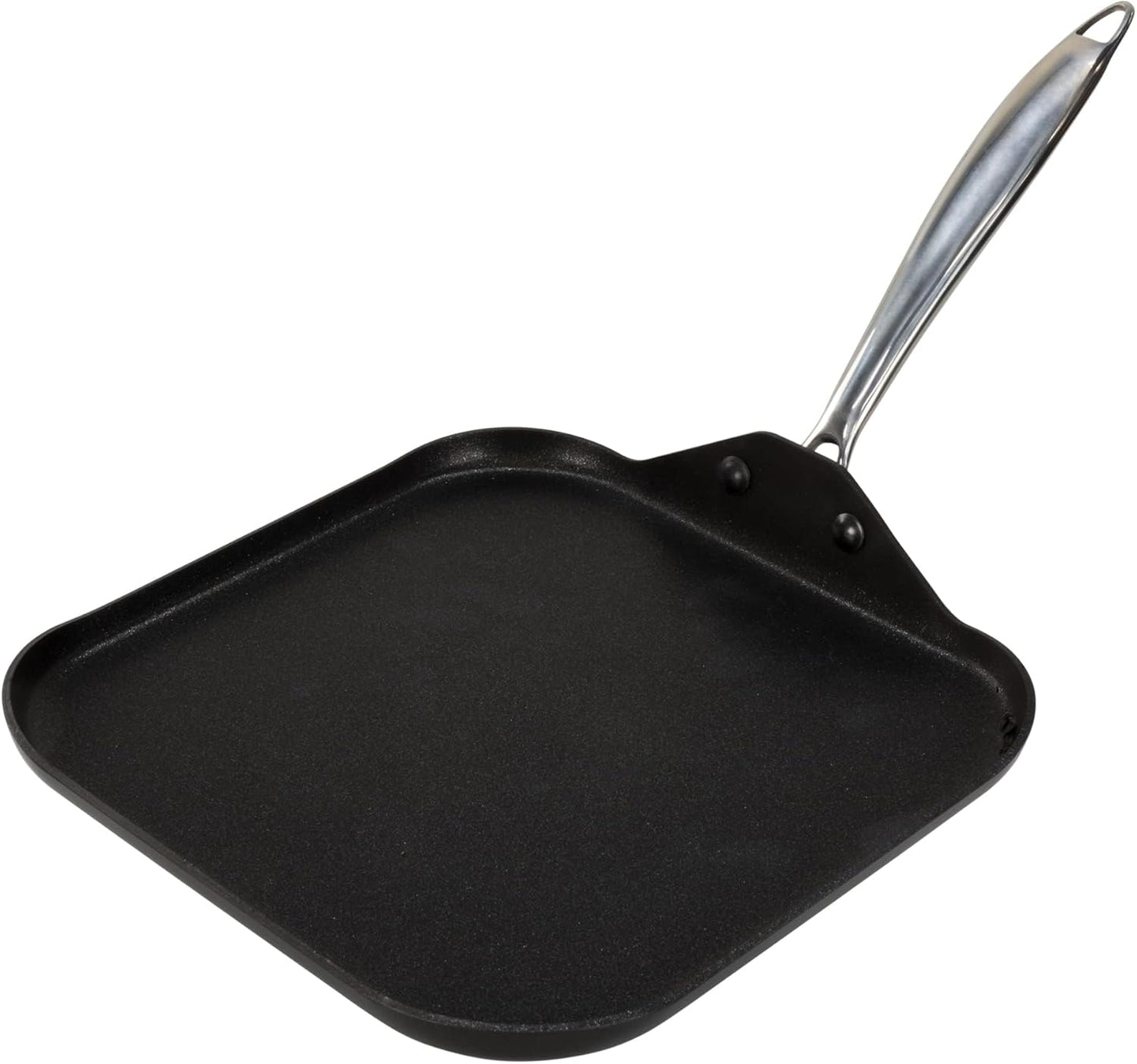 Vasconia Urban 11" Square Nonstick Griddle Pan - Home and Commercial Kitchen Cookware, Dishwasher and Oven Safe Up to 475°F - Made in Mexico Aluminum Griddle Pan for Stove Top with Fast-Cooling Handle