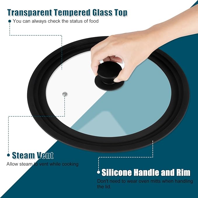 Universal Lid for Pots Pans and Skillets, 2 Pack Pan Cover fit 7", Silicone - Image 3