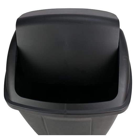 13-Gallon Black Plastic Kitchen Trash Can - Image 4