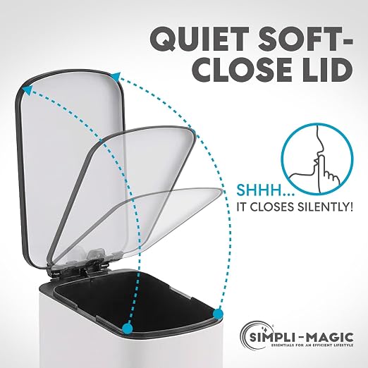 SIMPLI-Magic 6L/1.6G Stainless Steel Bathroom Trash Can - Image 4