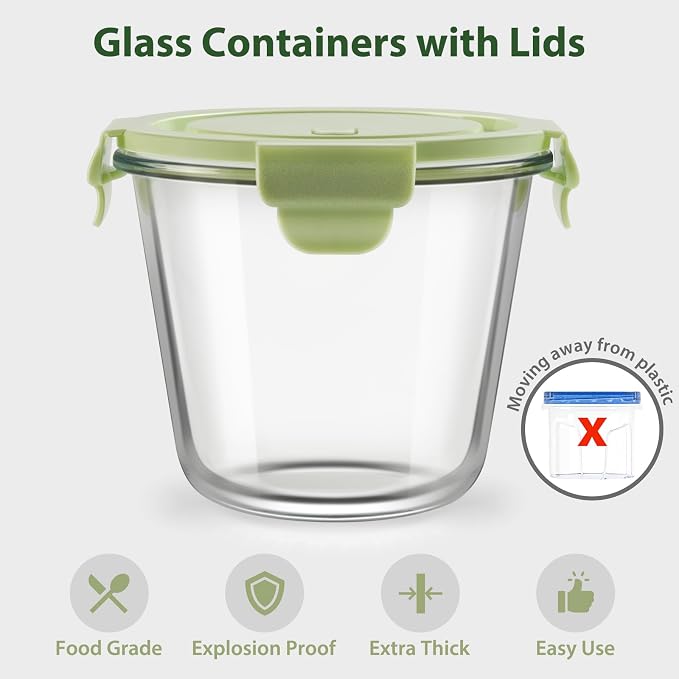 Freshmage 23oz Glass Meal Prep Containers - Image 2