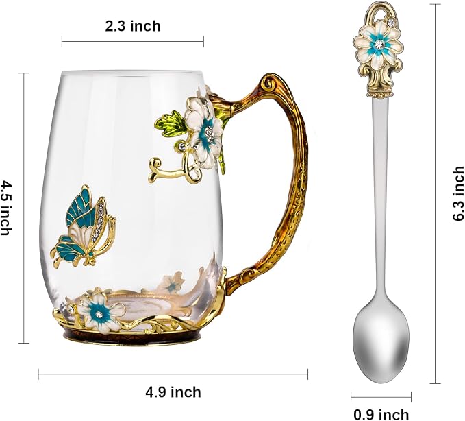 OEAGO Birthday Gifts for Women Mom Glass Coffee Enamels Mug Best Mothers Day - Image 2