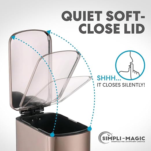 SIMPLI-Magic 6L/1.6G Stainless Steel Bathroom Trash Can - Image 4
