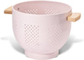 Metal Colander with Wood Handle and Stable Base, Powder Coated Steel Kitchen by Unknown