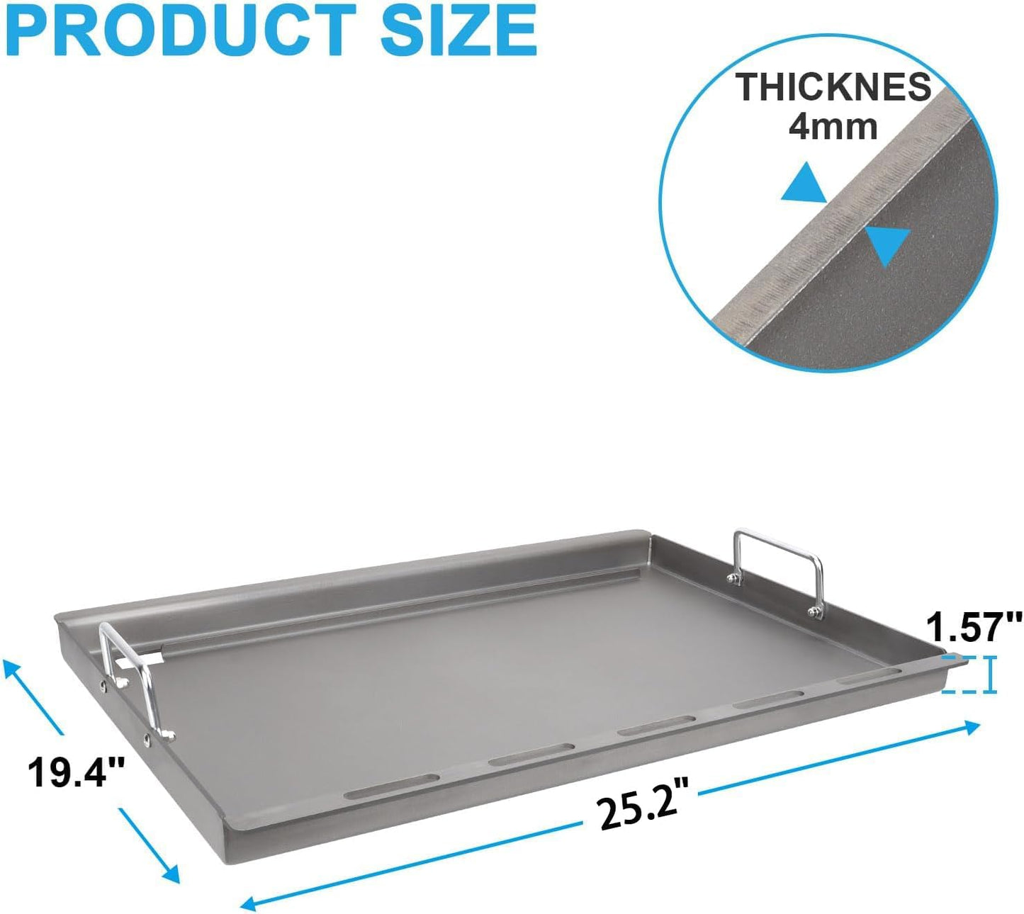 Full Size Griddle Insert for Weber Genesis 300 Grill E-310 E-320 E-330, Genesis S-310 S-320 S-330, Genesis EP-310 EP-320 EP-330 CEP-310 CEP-330, Flat Top Griddle Plate Replace for Weber 7524 Grate*2