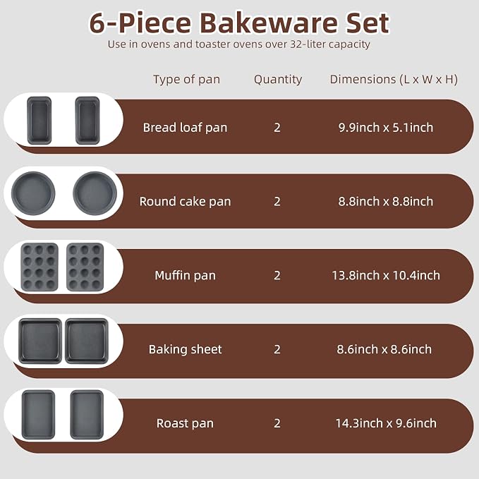 11-Piece Nonstick Baking Pans Set - Image 6