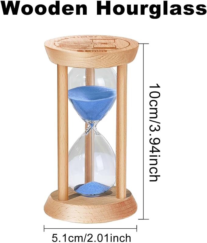2 Minute Sand Timer, 2 Min Wooden Hourglass, Wood Mini Sand Clock, Two Minute - Image 2