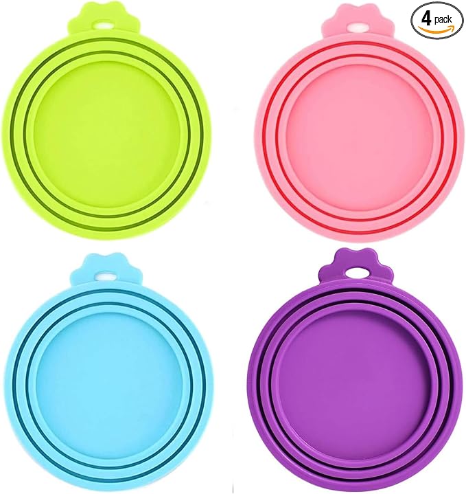 4 Pack Pet Food Can Cover Silicone Can Lids by Giozoc