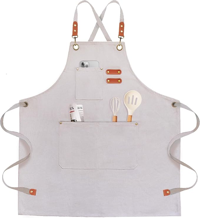 OUNLEN Chef Apron for Men Women Canvas Aprons by OUNLENAPRON