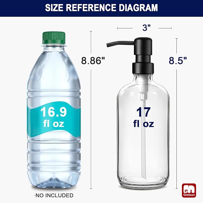 GMISUN Glass Soap Dispenser - Image 2