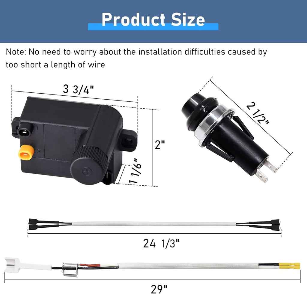 Criditpid Grill Replacement Parts for Weber Spirit I/II 200 with Front Control, Stainless Steel 7635 Flavorizer Bars, 69785 Grill Burners & 7642 Igniter for Weber Spirit E210, E220, S210, S220 Grills.