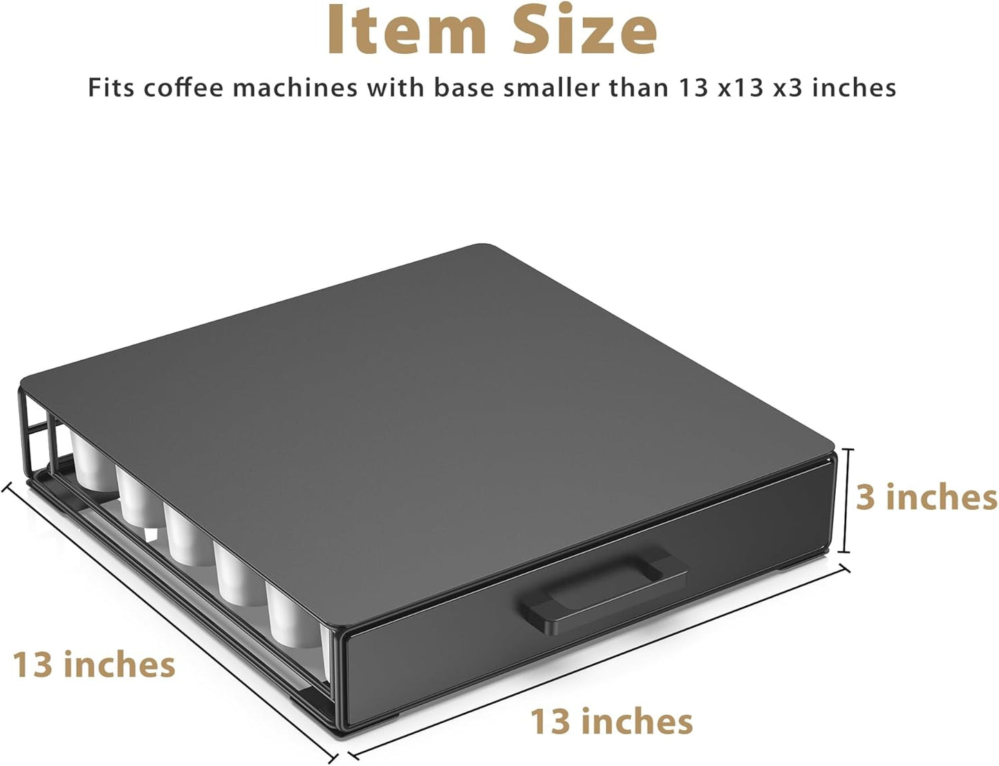 Storage Organizer Drawer for K-Cup Pods, ZECENN Coffee Pods Holder for Keurig Pods, Coffee Station Organizer Coffee Bar Accessories (36 Pods Capacity -Storage Drawer)