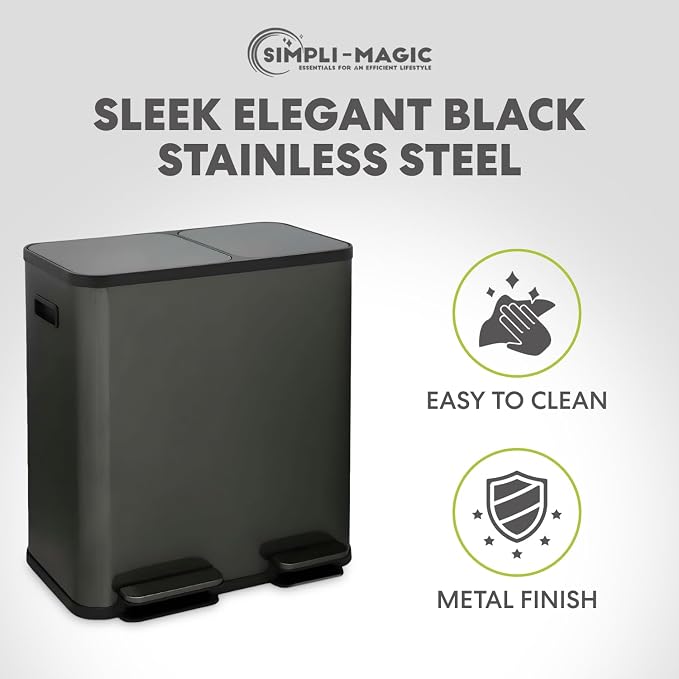 SIMPLI-Magic 18.5 Gallon Dual Compartment Kitchen Trash Can - Image 8
