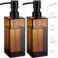 GMISUN Amber Glass Soap Dispenser, 2 Pack Hand Soap Dispenser Bathroom by GMISUN
