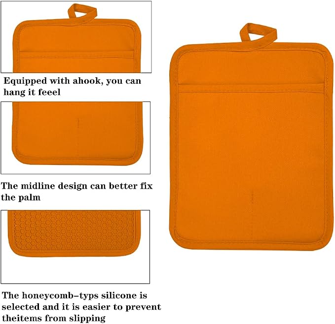 Oven Pot Holder with Pocket Cotton Heat Resistant Coaster Potholder Kitchen Hot - Image 3