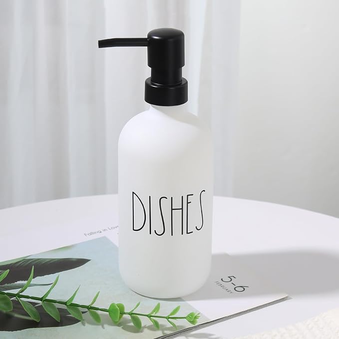 VIMERPA Dish Soap Dispenser, Matte White Soap Dispenser - Image 6