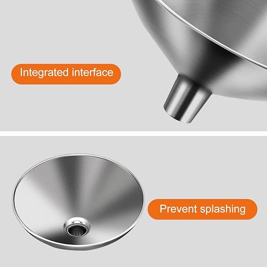 Serinar 2 Piece Small Stainless Steel Filling Mini Funnel, Flask Funnel - Image 4